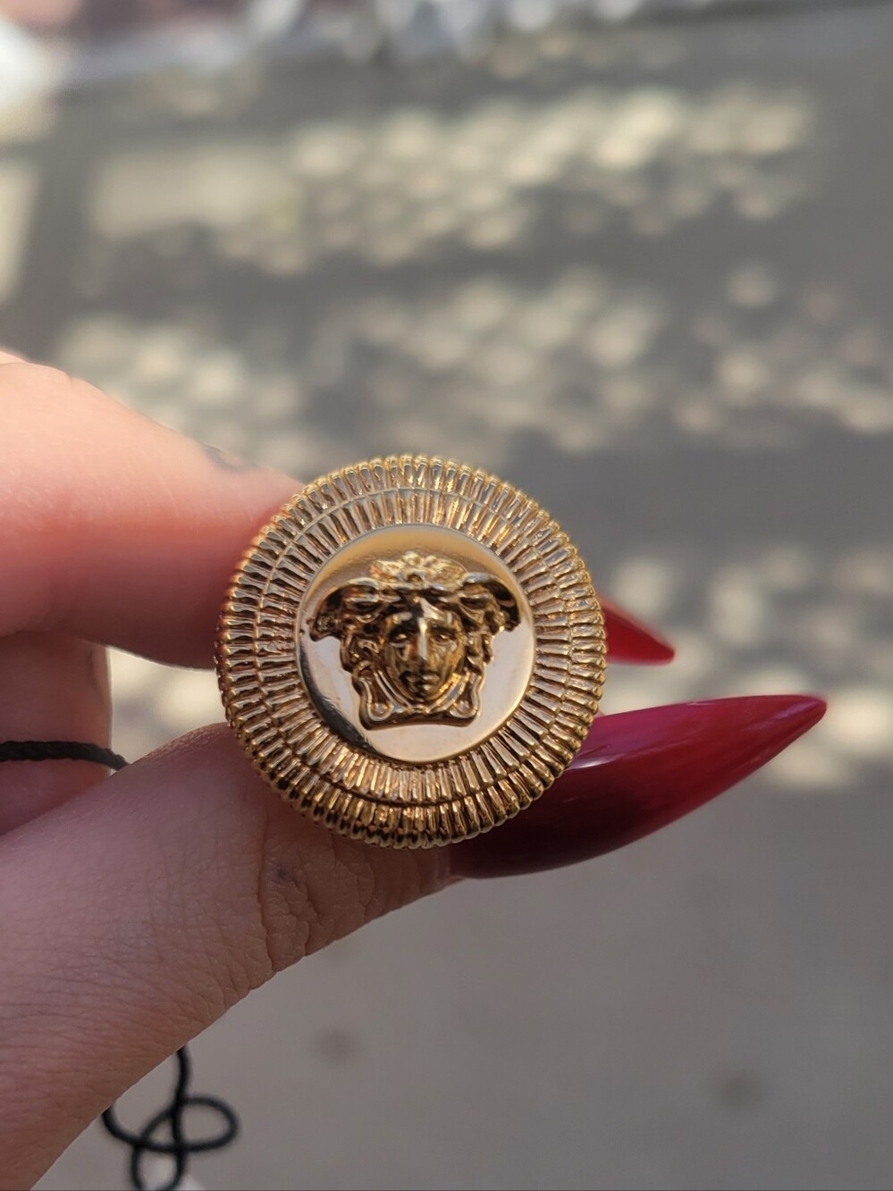 Versace Medusa Statement Chunky Large Heavy Ring Size 5.75 Gold Tone New